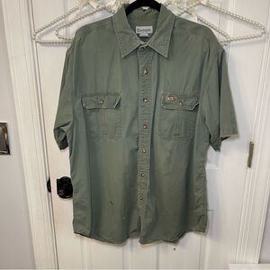 Carhartt Men's Green Casual Button-Down Shirt WORN